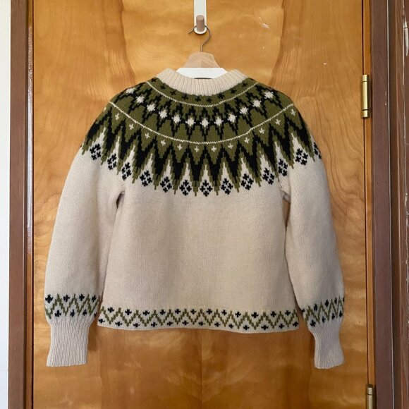 Norse Knit Vintage 100% Wool Norwegian Nordic Fair Isle Sweater Hand Knit - Picture 2 of 14